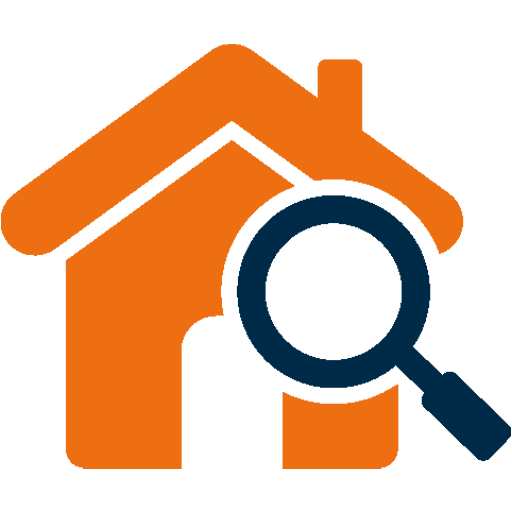 House with magnifying glass icon
